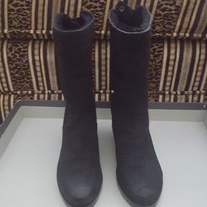 Eileen Fisher GLAD black matte washed nubuck/fur